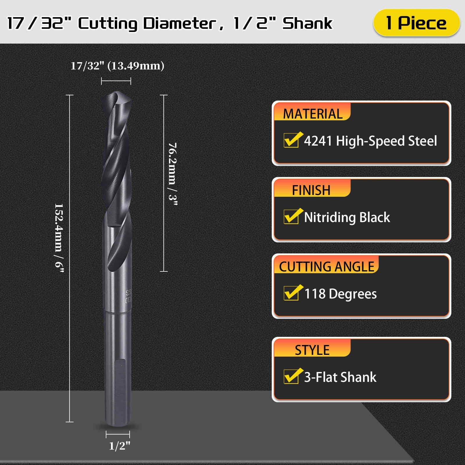 CoCud Drill Bit, 17/32" Cutting Diameter (13.49mm) - Image 2