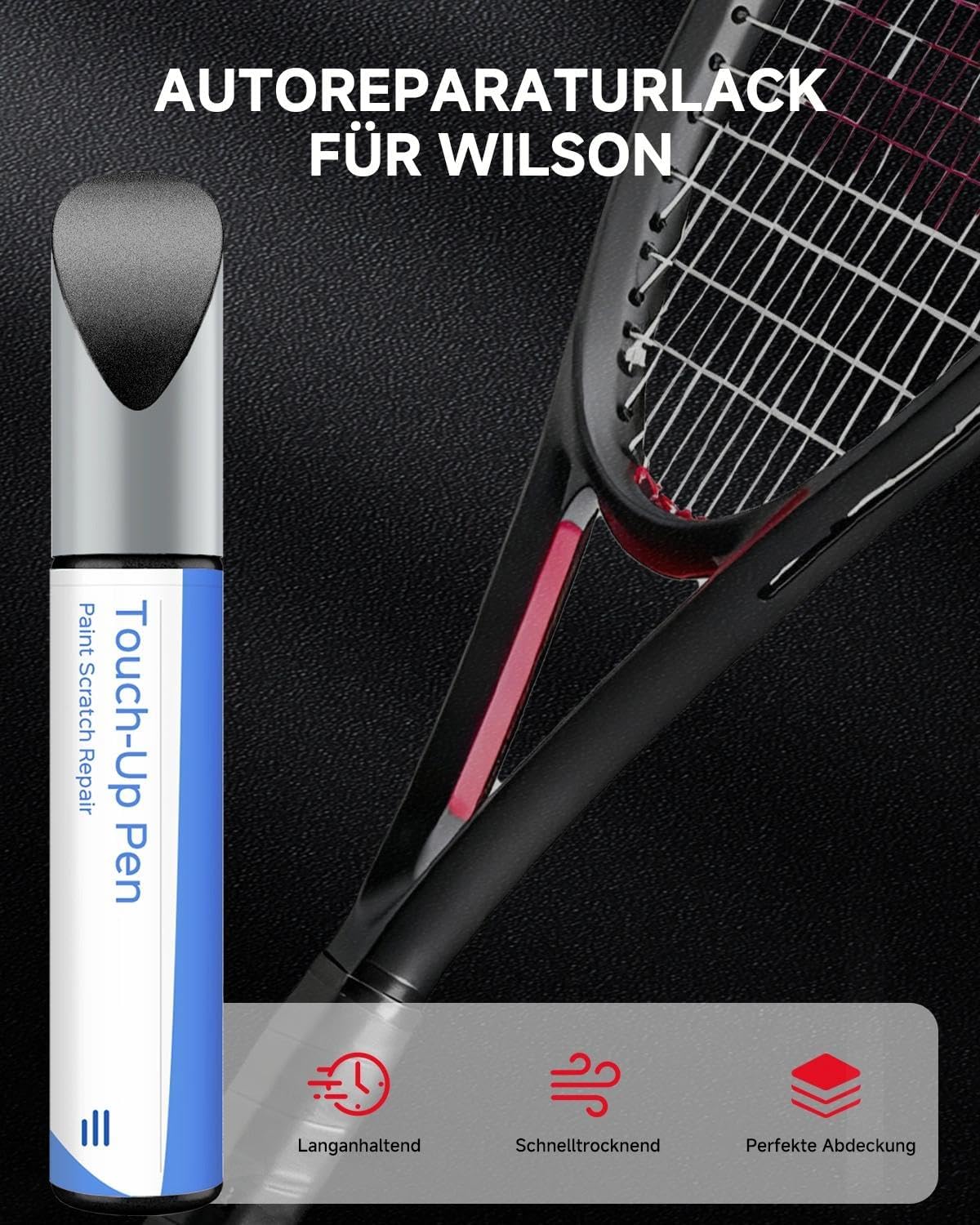 Pennarello nero per racchetta da tennis Wilson – Riparazione graffi e rinnovamento del colore