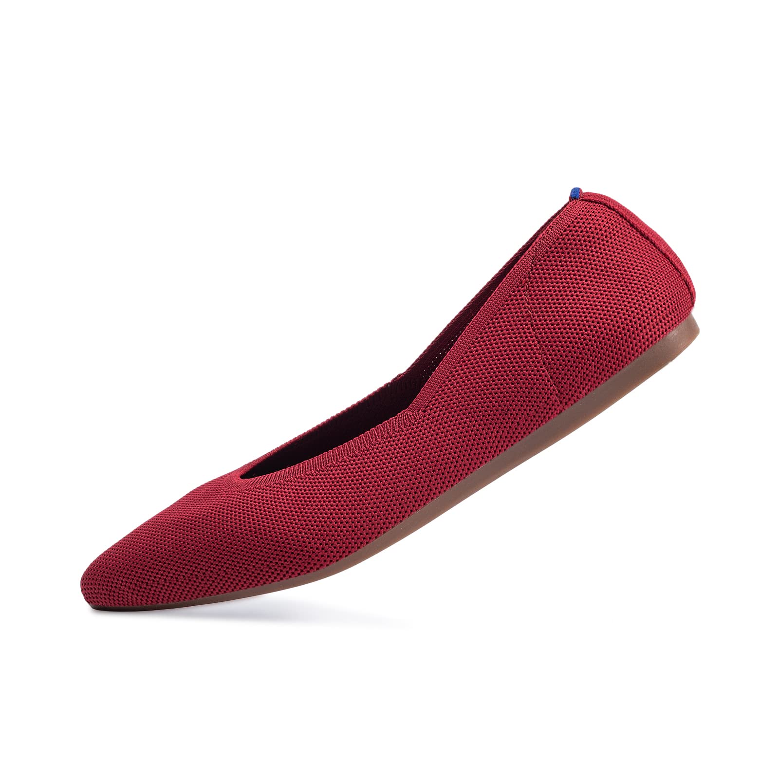 Frank Mully Scarpe Eleganti da Donna a Punta Piatta Lavorata a Maglia con Zeppa Bassa Comode Scarpe Basse da Donna Slip-on