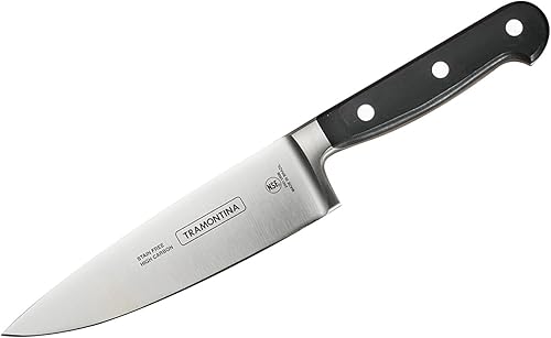 Tramontina Pro Series - Cuchillo de chef forjado de 6 pulgadas, cuchillos de cocina de acero de alto carbono sin manchas para cocinar
