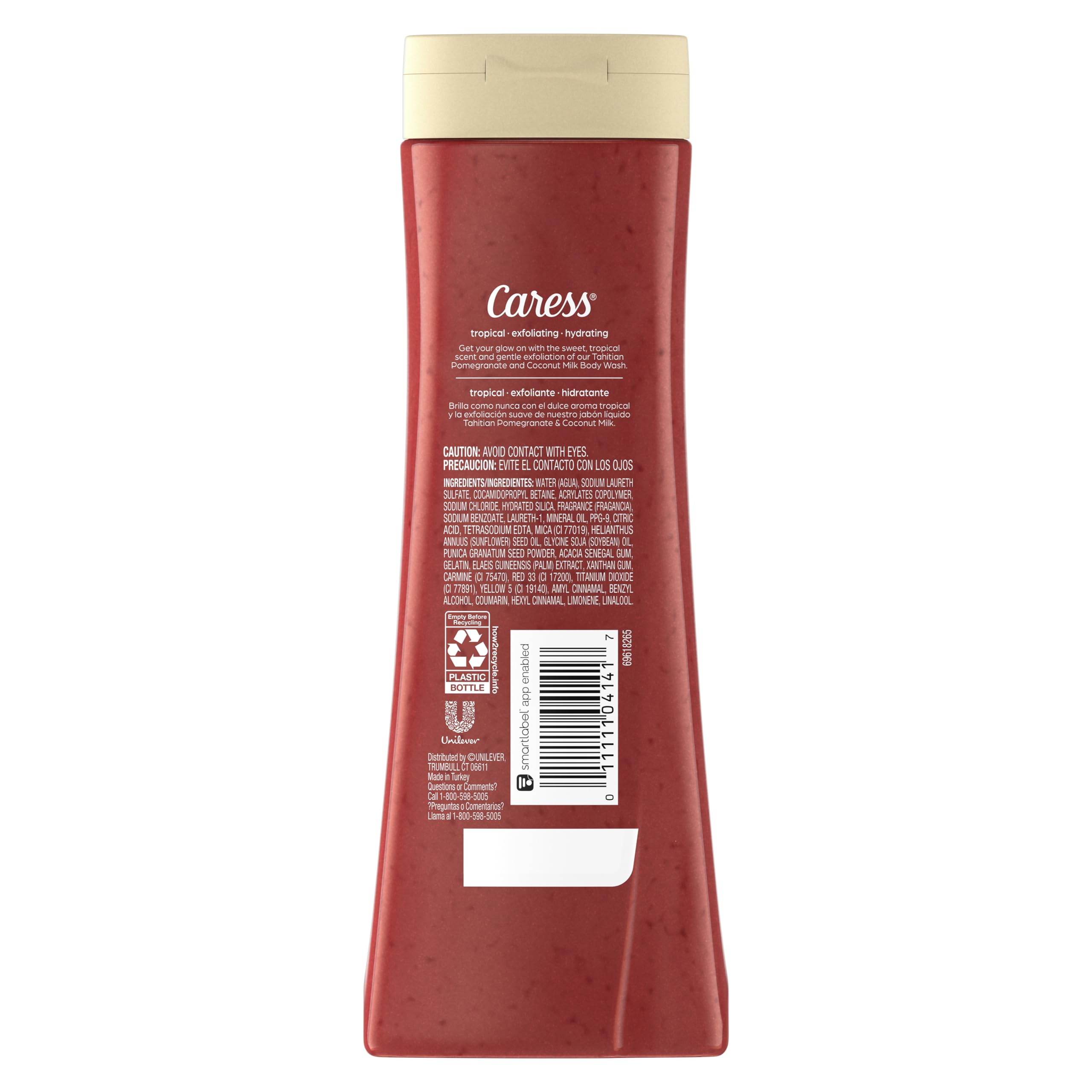 Gel de baño, granada de Tahití y leche de coco, gel de baño hidratante para piel renovada y brillante, jabón líquido exfoliante corporal, 20 onzas líquidas (paquete de 2) 2