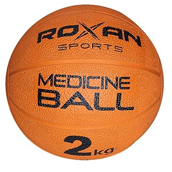 Roxan Vishwa Rubber Medicine Ball 2kg | Gym Exercise Medicine Ball/Abs Maker Medicine Ball, Best Exercise Medicine Ball, Perfect Grip Medicine Ball for Gym (Multicolour)