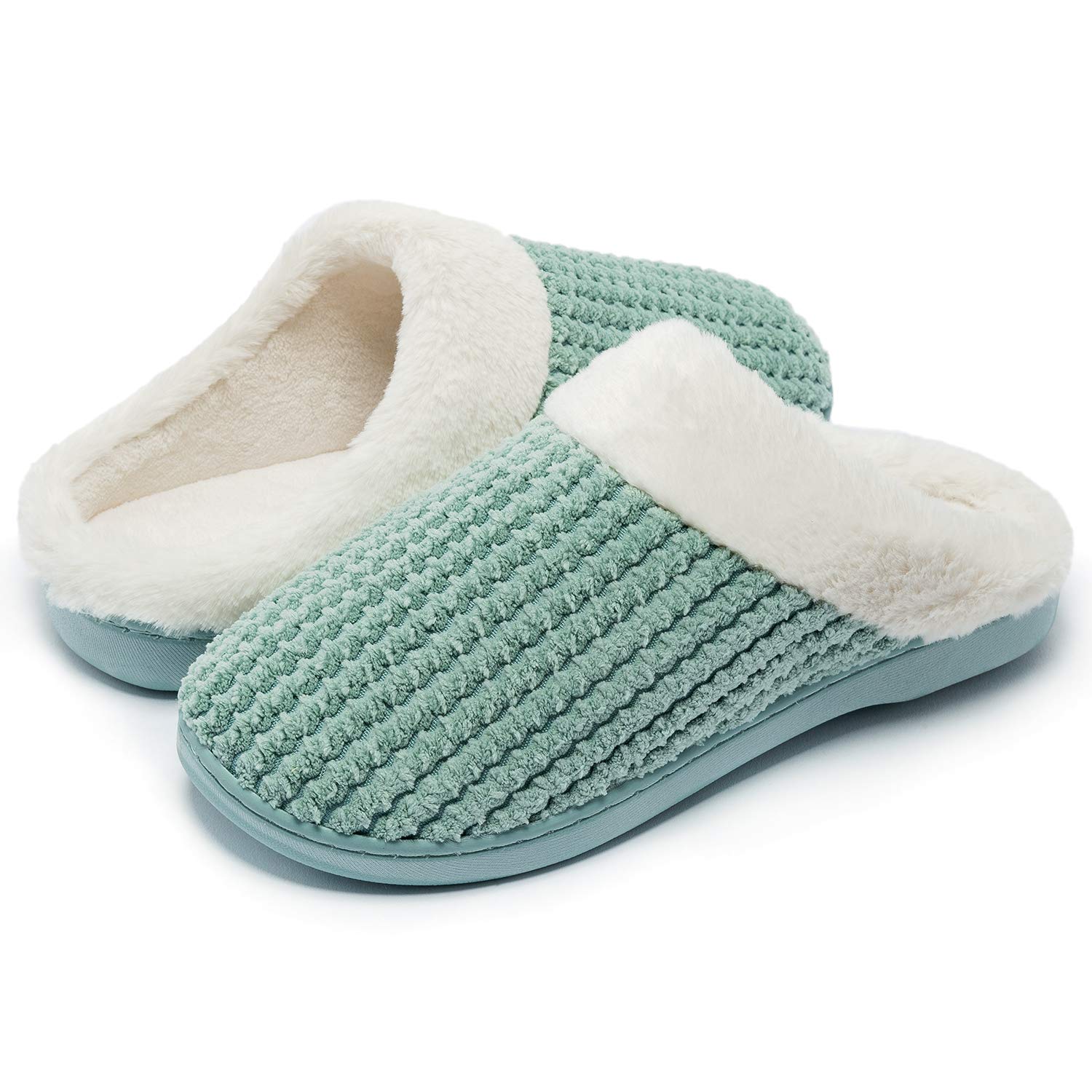 Kuako Inverno Pantofole Donna Peluche Ciabatte Caldo Comode Scarpe da Casa Antiscivolo Memoria Schiuma Pantofole Interno Esterno
