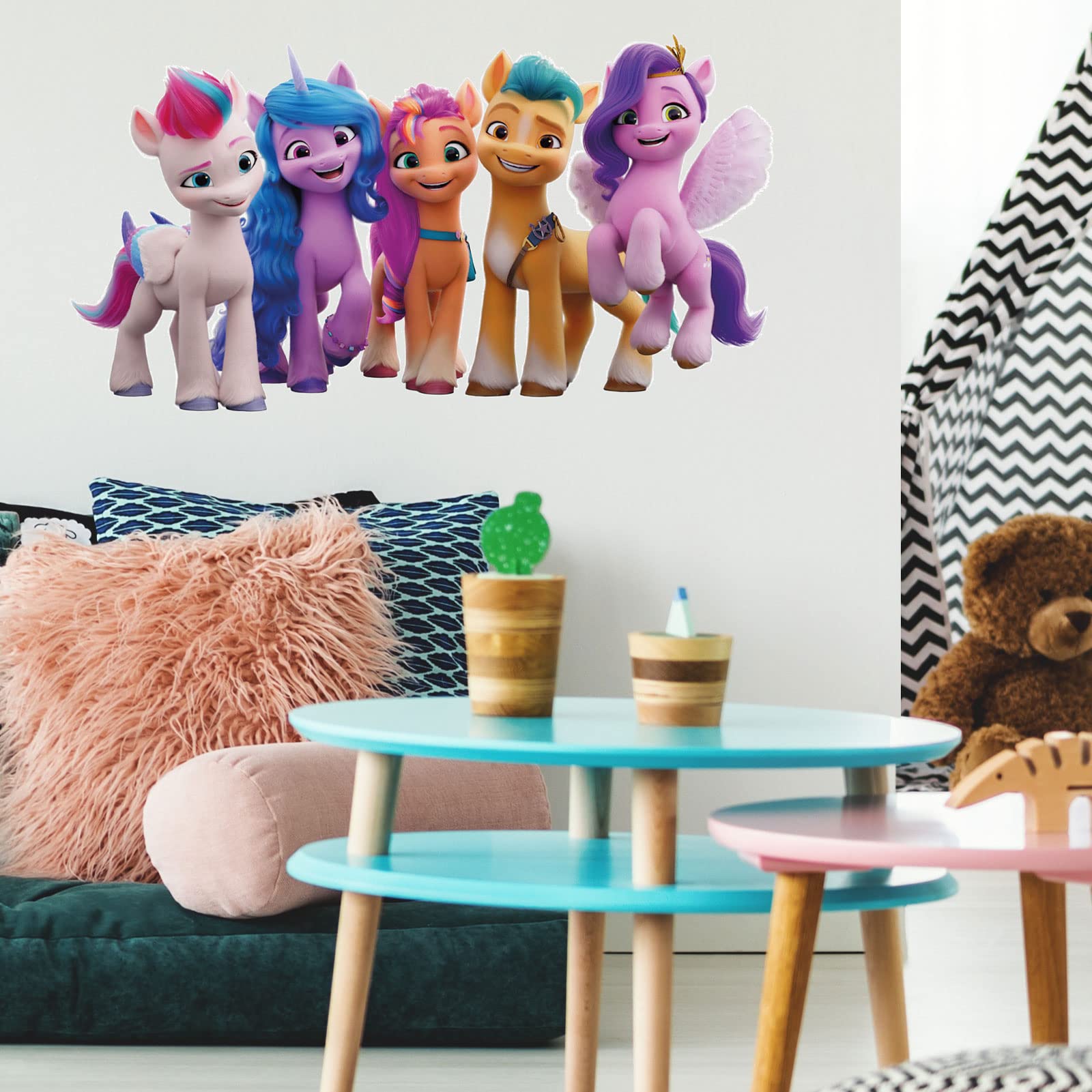 Stickerscape My Little Pony Wall Stickers (Friendly Pose - Regular Size)| Official My Little Pony Wall Decal, My Little Pony Wall Decor | My Little Pony Bedroom | Easy to Apply, Cleanly Removable