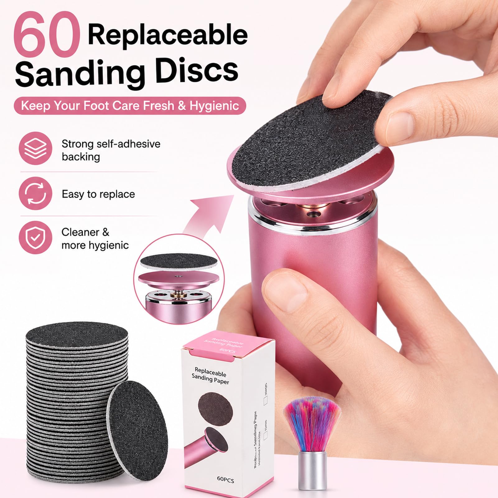 Ponceuse Pieds Électrique Mielle Honey Glow Pied, 4 Pièces, Vitesses Réglables pour Femmes et Hommes