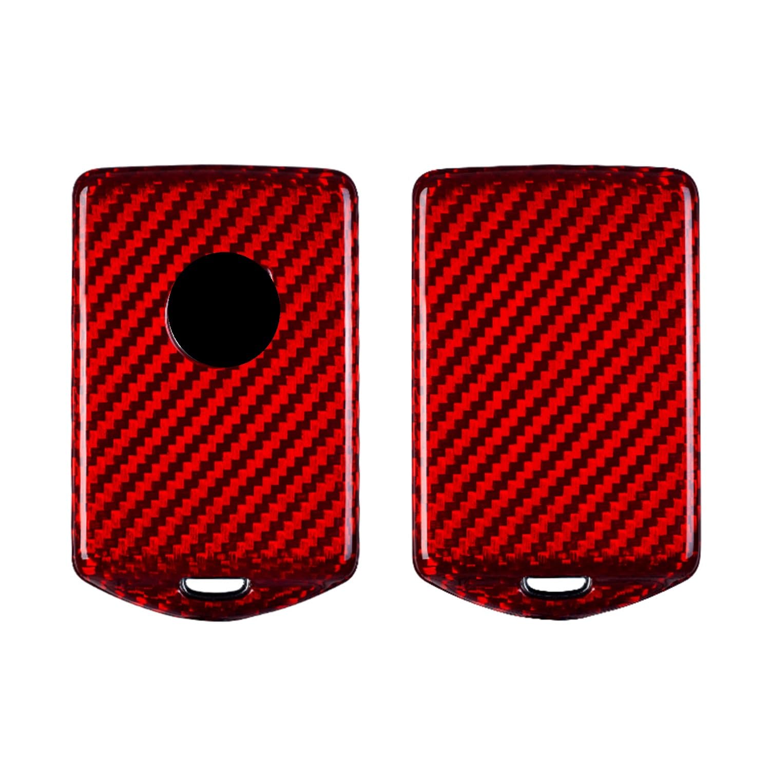 Étui pour clef Volvo rouge en carbone véritable accessoire style auto - 8