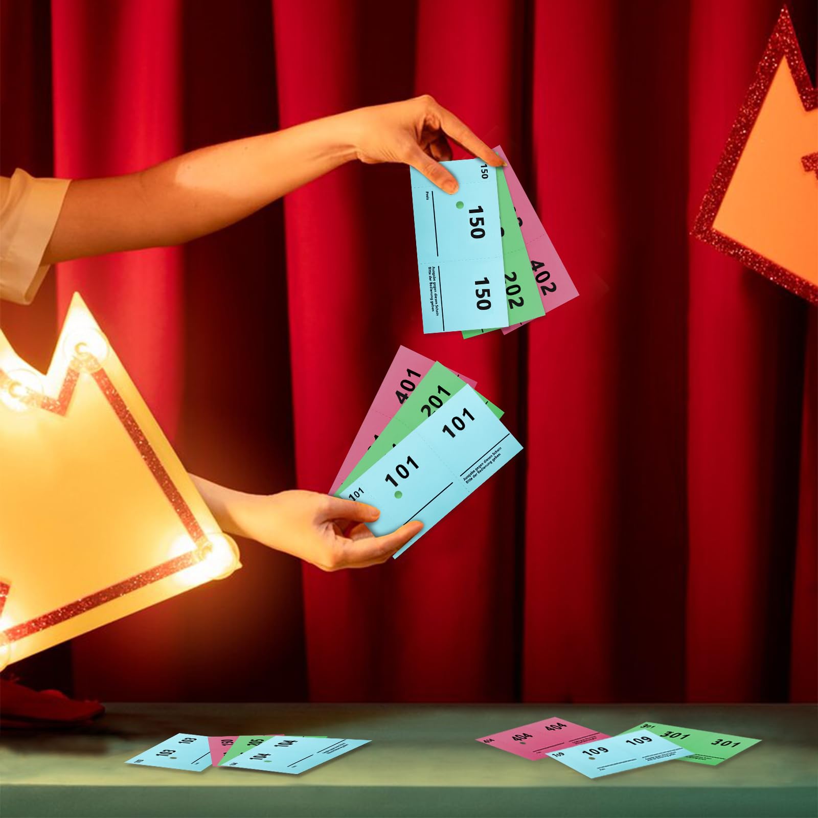 Blocchetti Numerati Doppi 1-100 - 10 Pezzi Con Numeri Di Serie Per Tombola, Guardaroba, Ufficio (Blu, Verde, Rosa) - Foto 9