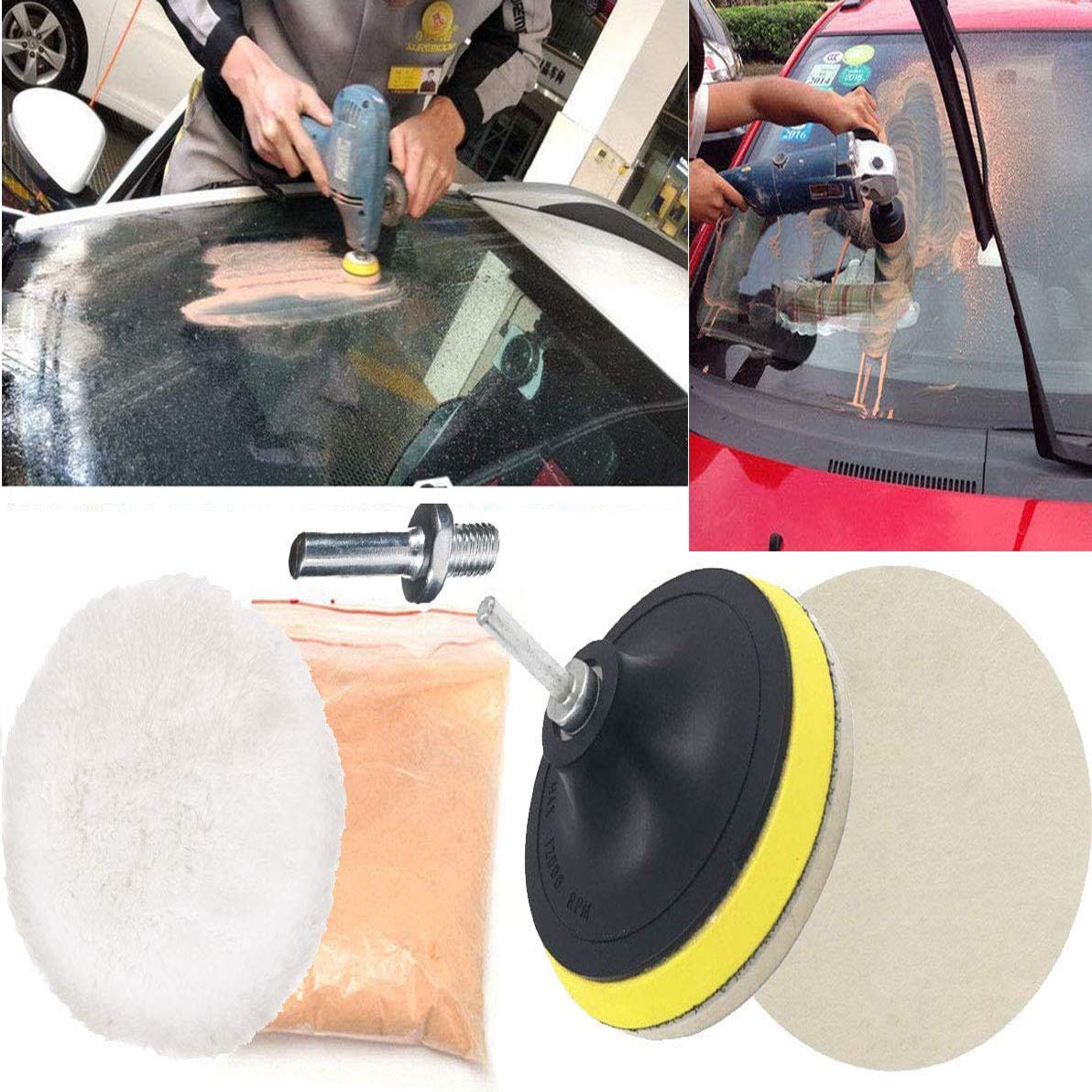 DIY Crafts Cerium Oxide + Self Adhesive Felt Pad + Woolen Polishing Waxing Pad + Backing Pad + Universal Nut Adopter (3” inch Kit 100 Grm Cerium Oxide, Felt Pad+Wool Pad+Backing Pad+Universal Nut) (B07MJGR5PD) Amazon Price History, Amazon Price Tracker