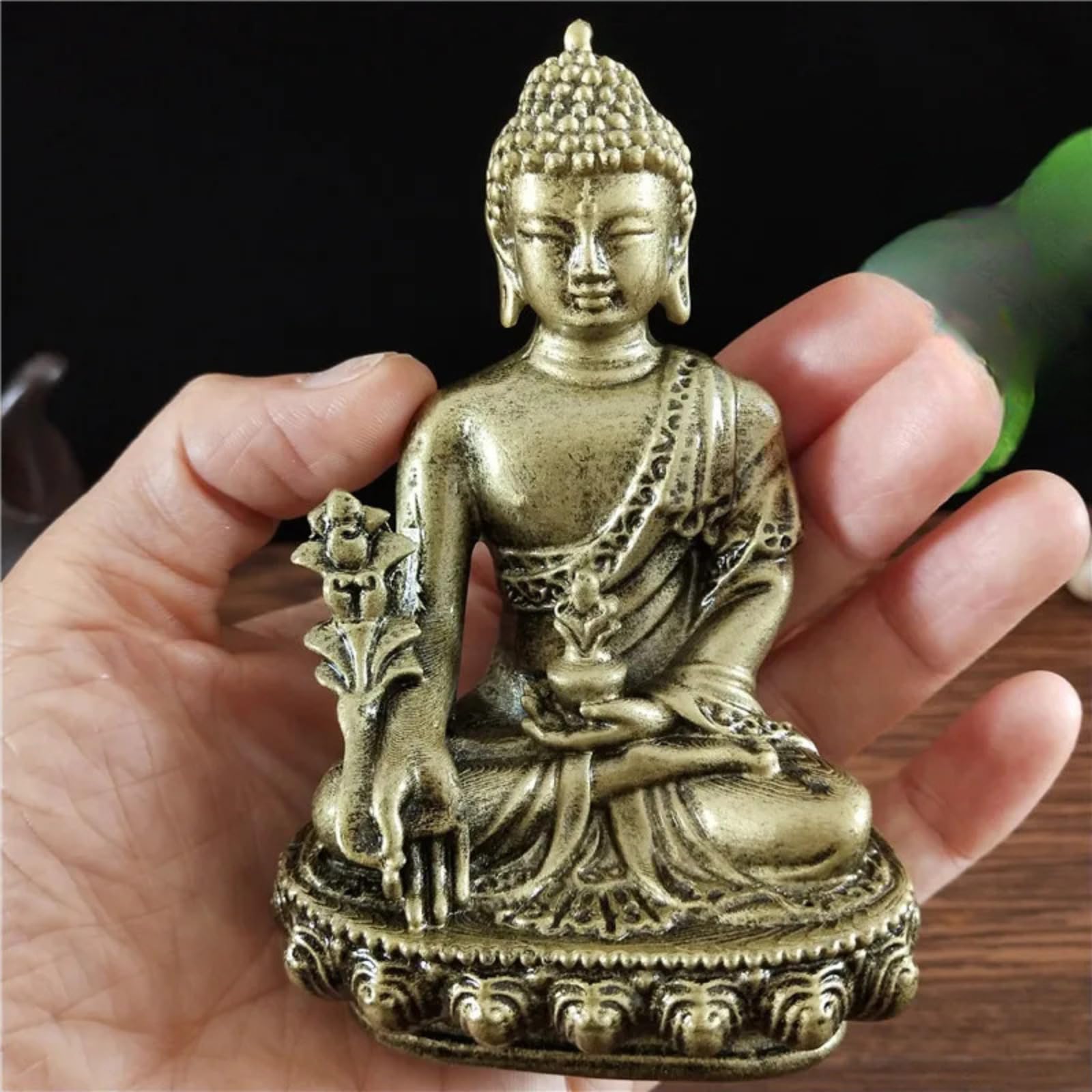 AOTTSD Zhong Kui Sculpture Wood Large Hand Carved Office Desk Feng Shui Figurine 20cm