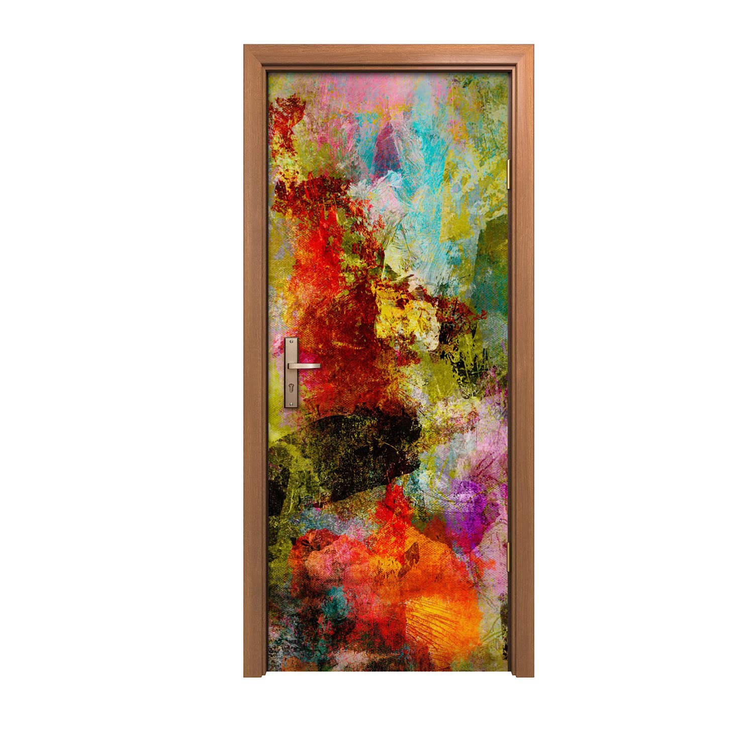 Autocollant de porte design d'intérieur abstrait format 90x200