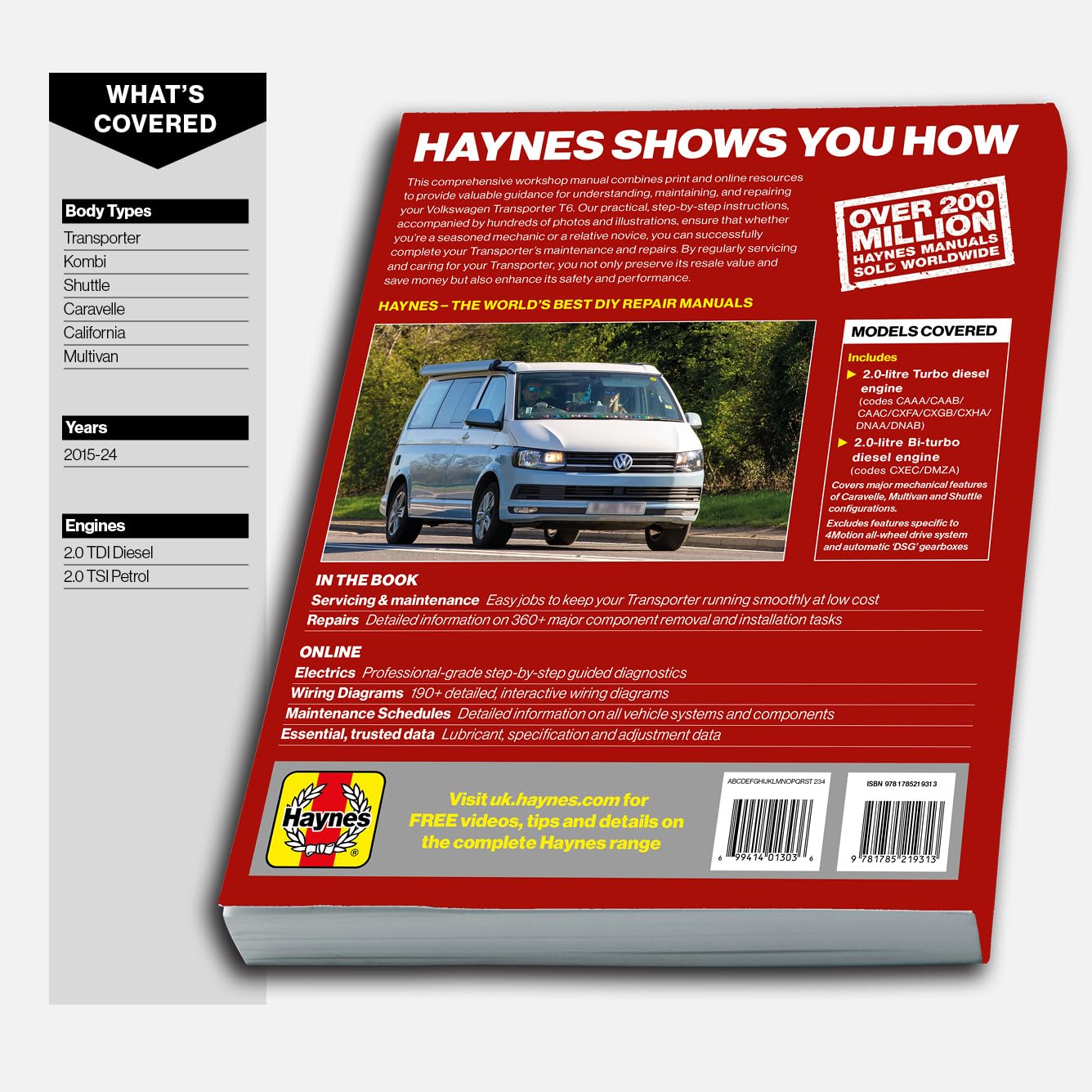 Volkswagen Transporter T6 2015 to 2024 Diesel: Owners Workshop Manual - Now includes additional online repair data