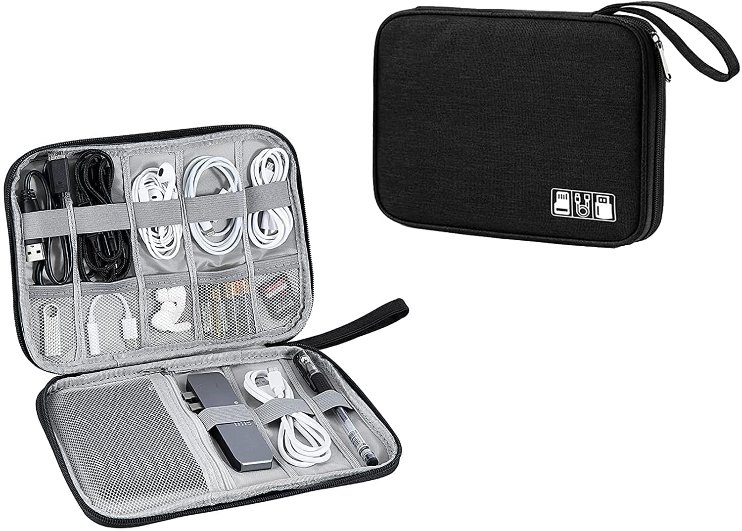 Gnanex Travel Cable Organizer Bag Waterproof Portable Electronic Organizer for USB Cable Cord Phone Charger Headset Wire SD Card,5pcs Cable Ties ( black), Nylon (B09R7P93M2) Amazon Price History, Amazon Price Tracker