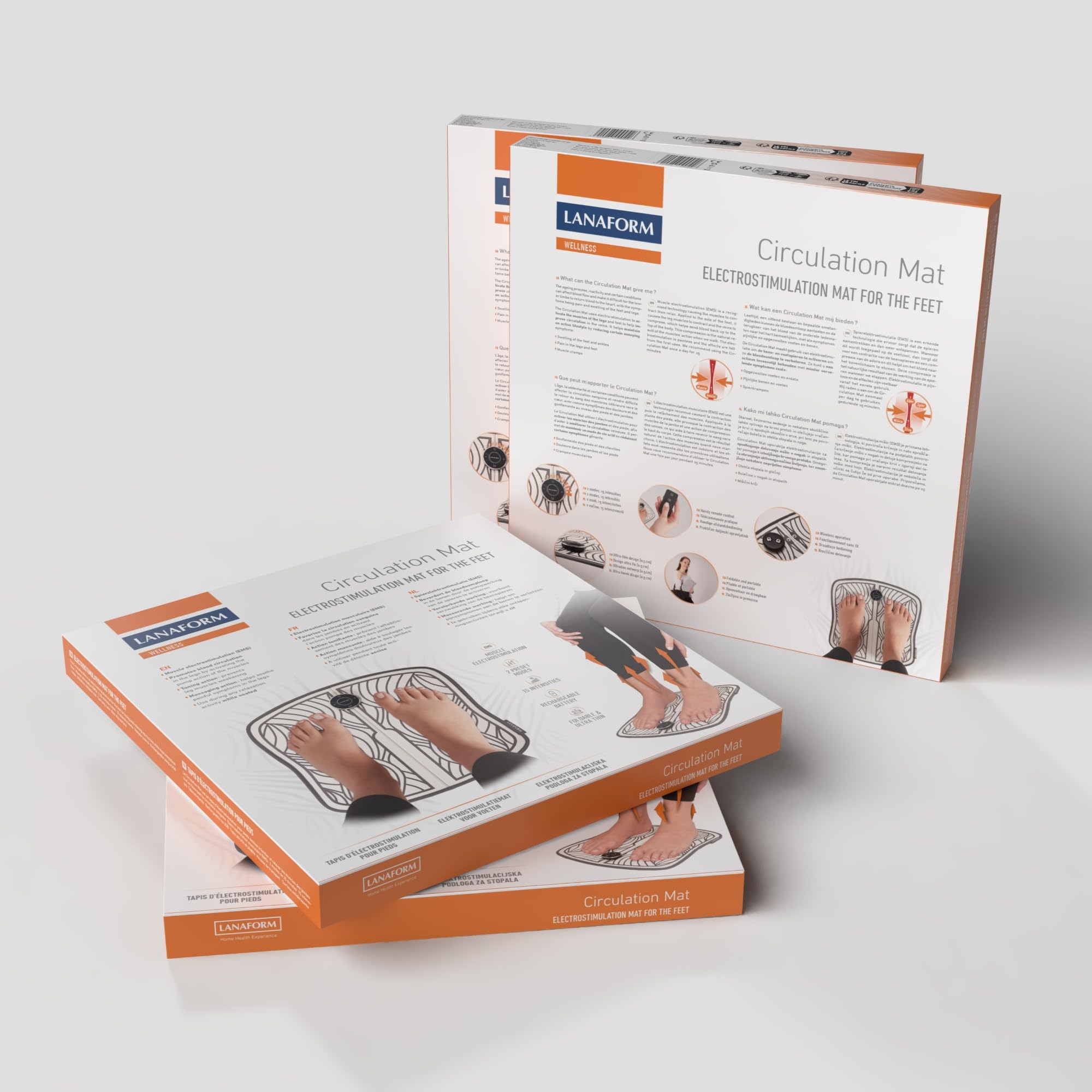 Lanaform - Circulation Mat - Tapis Electrostimulation - EMS Massage des Pieds - EMS Foot Massager - Massage Pieds - Appareil De Massage Portable