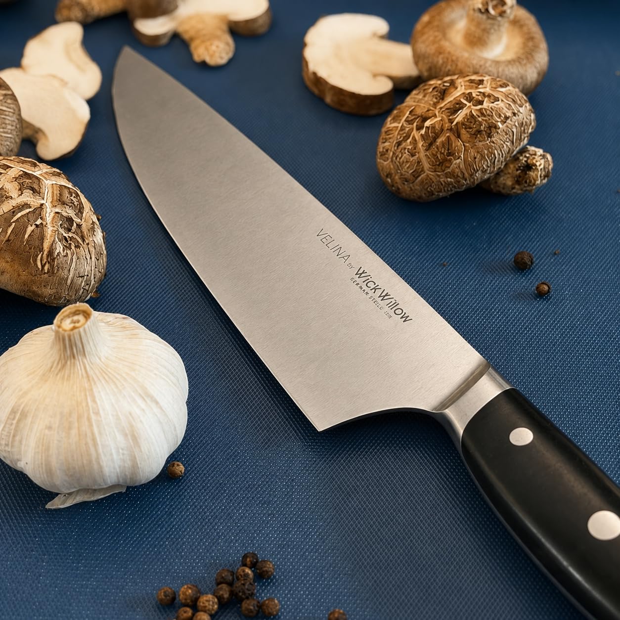 WICKWILLOW 8” Chef Knife – Ultra Sharp German Steel, Ergonomic Handle — Amazon image 3