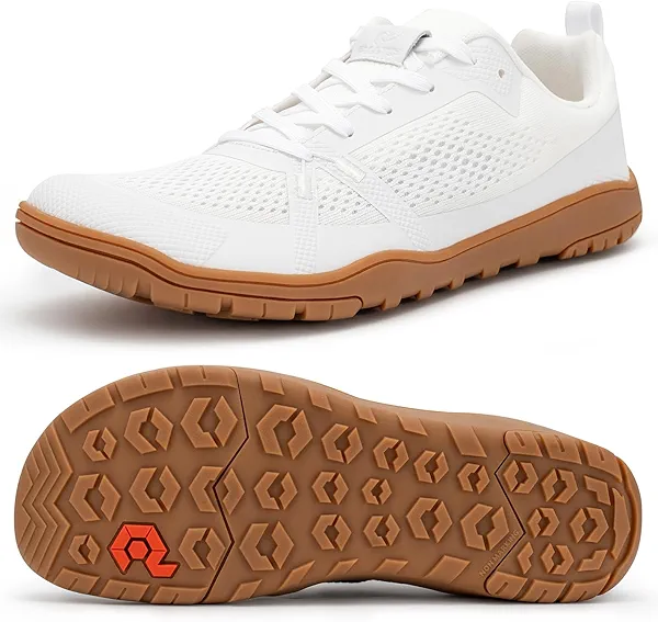 Pulltop Barefoot Trail Running Shoes for Womens - Wide Toe Box | Zero Drop Sole | Minimalist Crossfit Training Shoes 7 Wide Wt05w | White