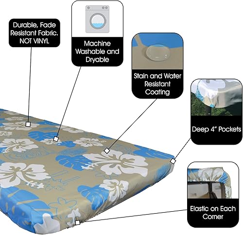 Miniatura 4 de USA - Mantel ajustable de poliéster para mesa de picnic, 4 de julio, con bordes elásticos, 36 x 96 pulgadas, para fiestas de Navidad