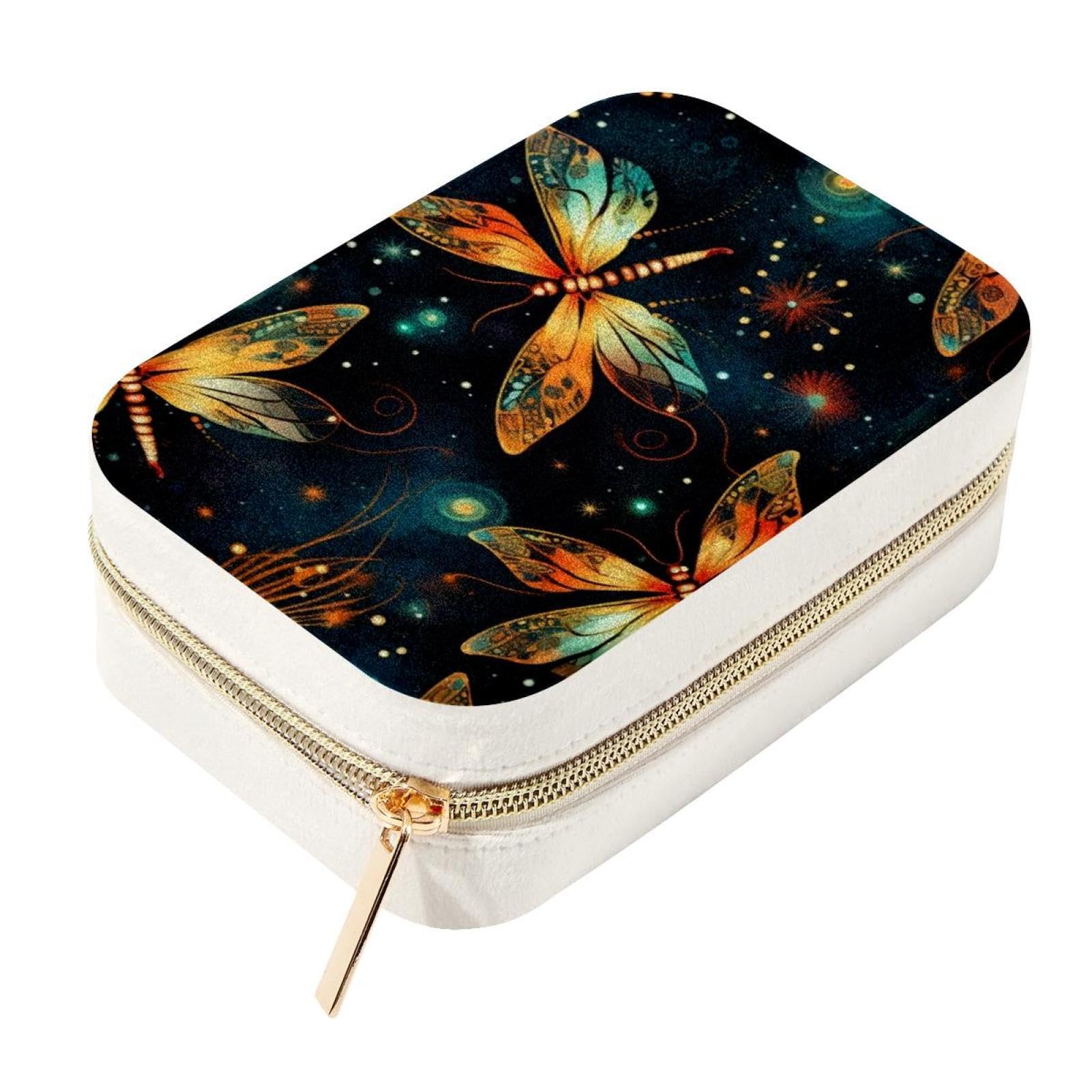 Boîte à bijoux de voyage en velours Firefly avec compartiments amovibles