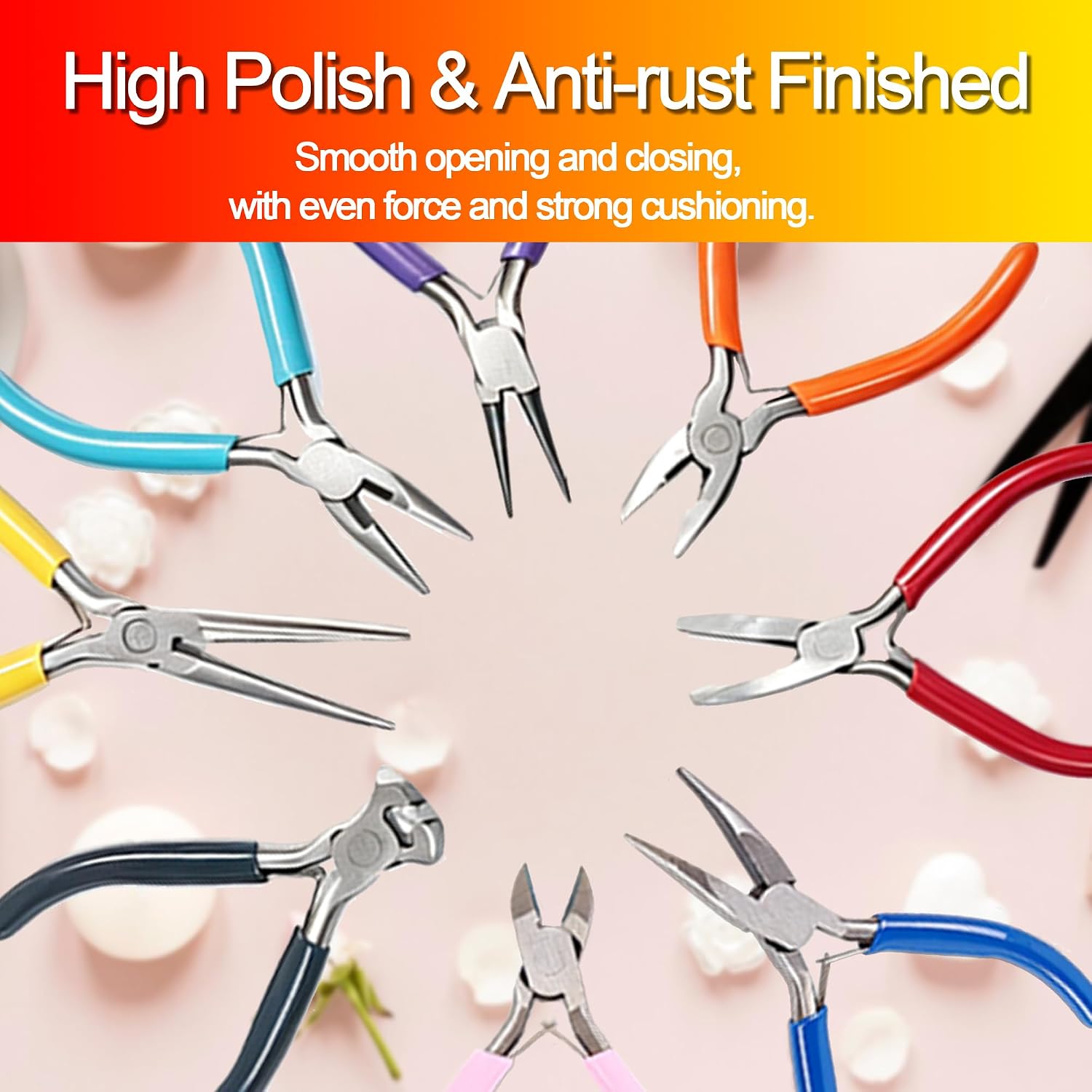 Jewelry Pliers Set 10pcs Professional Jeweler Making Tools Kit for Adults,Jewelry Pliers Tool with Bag for Jewellery Making Supplies DIY Beading Crimping Crafting Cutting Repair