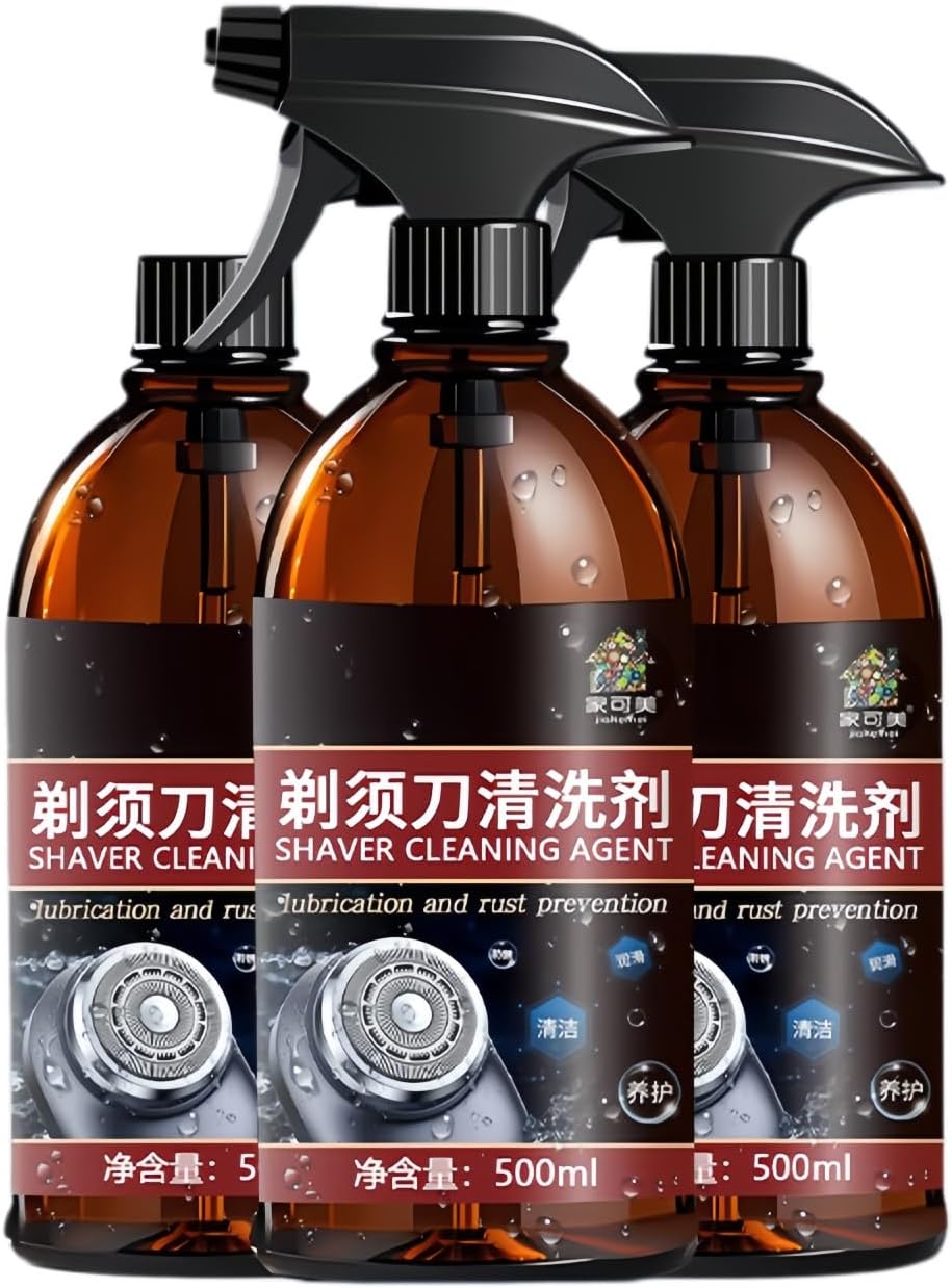 500ml Razor Cleaning Liquid, Cleaning Spray Compatible With Philips, Compatible With Braun, Compatible With Panasonic, Suitable For Electric Shavers Of All Brands(3 PCS)
