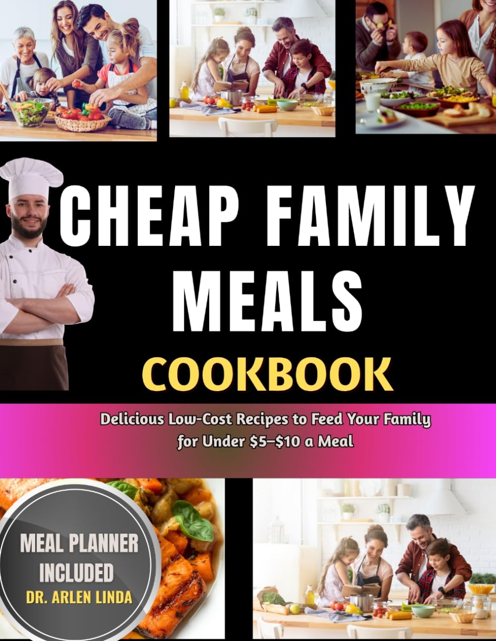 CHEAP FAMILY MEALS COOKBOOK: Delicious Low-Cost Recipes to Feed Your Family for Under $5–$10 a Meal