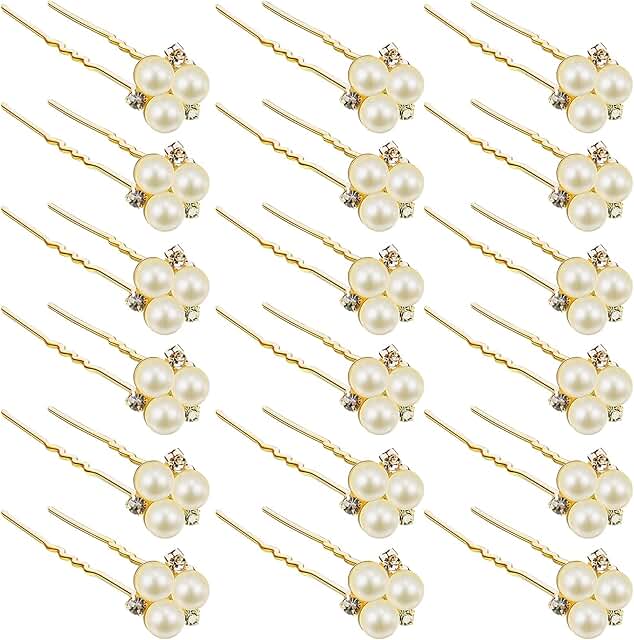 WILLBOND 18 Pcs Pearl Hair Pins Bridal Wedding Hair Accessories Crystal ...