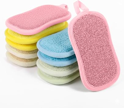 Dual Sided Kitchen Sponges and Scrubbers 10-Pack, Microfiber Non-Scratch Scouring Pads for Dishes, Pots, Pans, Stainless Steel, Glass Cooktops & Countertops