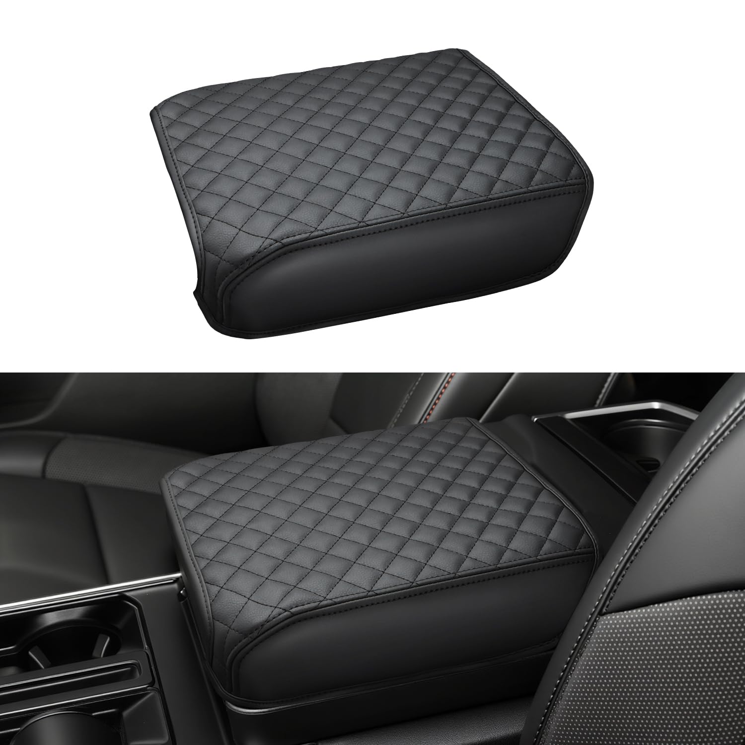 INTGET Center Console Cover for 2026 Ford F150 Accessories 2021 2022 2023 2024 2025, for 2022-2026 F150 Lightning Interior Middle Armrest Arm Rest Cushion Protector(Only fit for Work Surface Console)