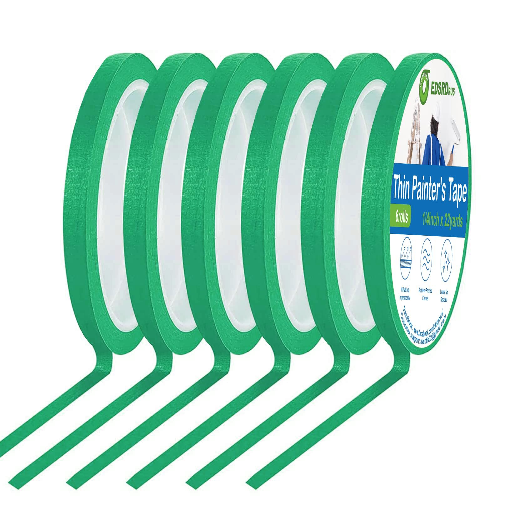 Thin Painters Tape 1/8, 1/4, 1/2 inch Width Painter Tape Paint Tape Masking Tape Pinstriping Tape, DIY Art TapeSmart Selection, 3" Large Core…