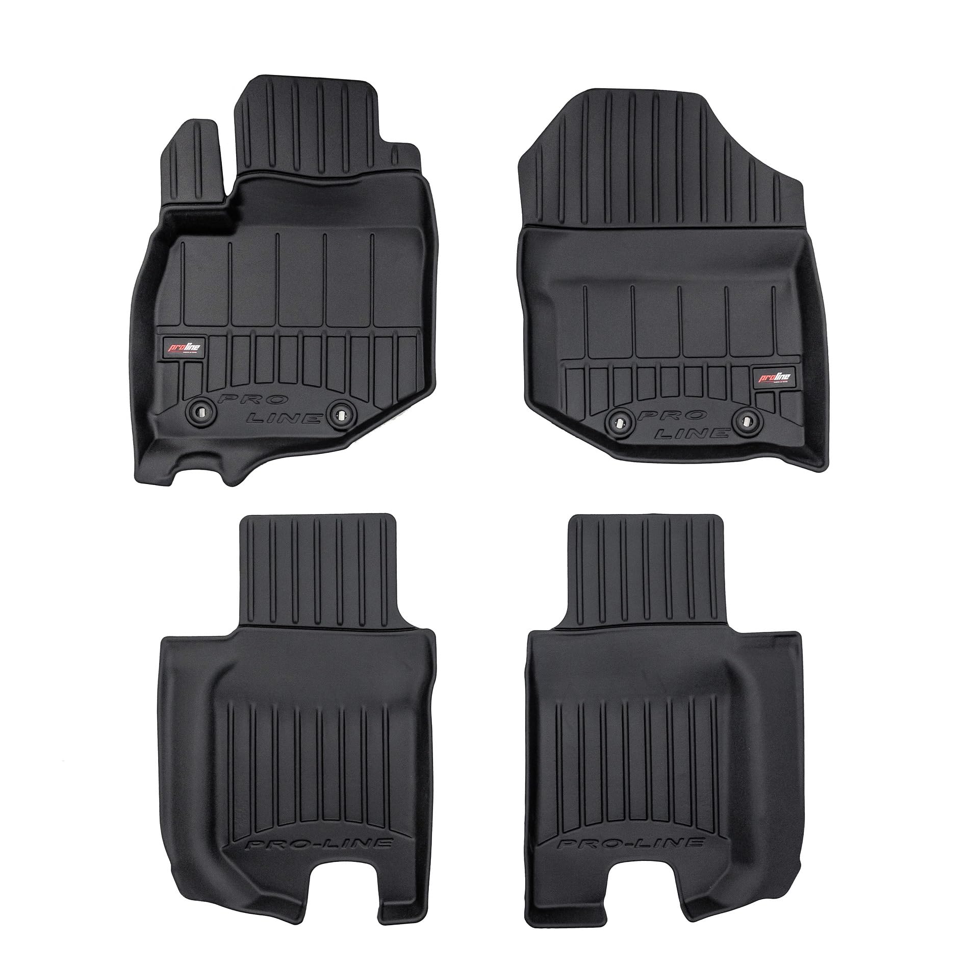 IMJ-Global Gummi-Autofußmatten ProLine 3D passgenau kompatibel mit Honda Jazz III 2008-2015, komplettes Set Autofußmatten zur Verbesserung von Optik und Sportlichkeit