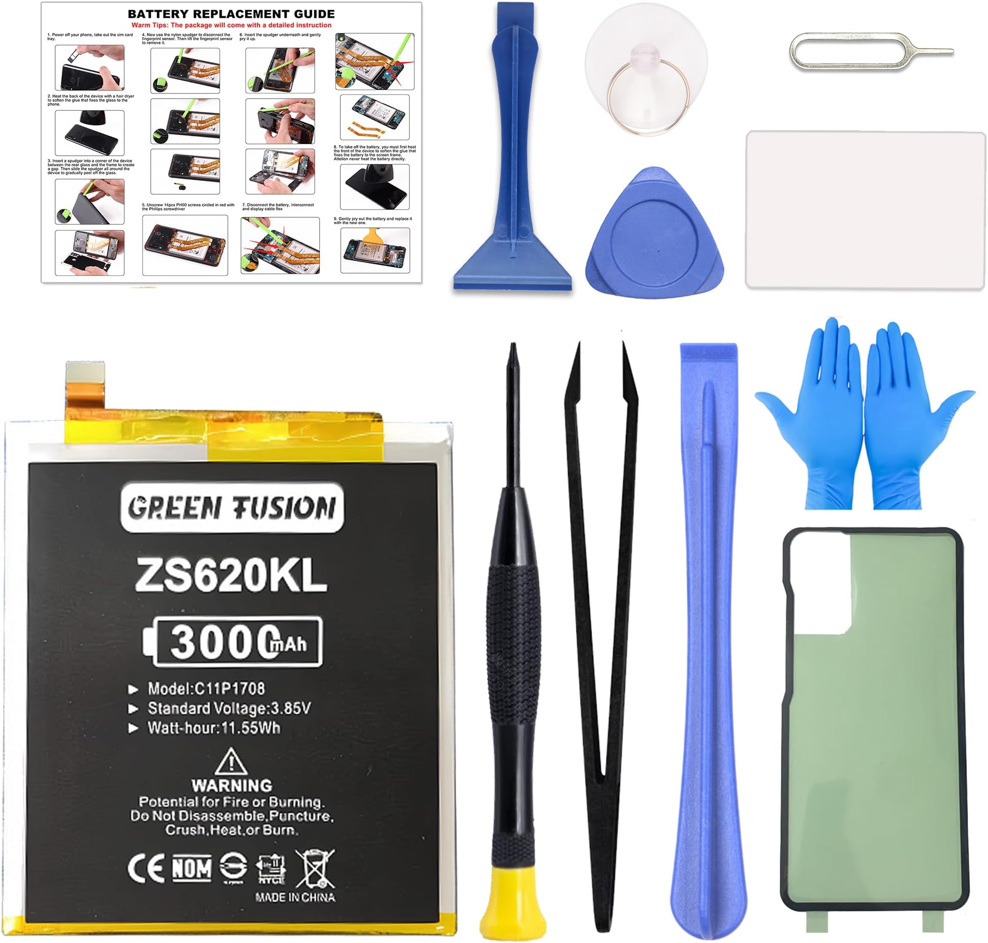 GREEN FUSION Compatible with Galaxy Note 20 Battery Replacement, EB-BN980ABY Battery for Samsung Galaxy Note 20 N981U/U1/W N981B N980F with Installation Instruction & Repair Toolkit