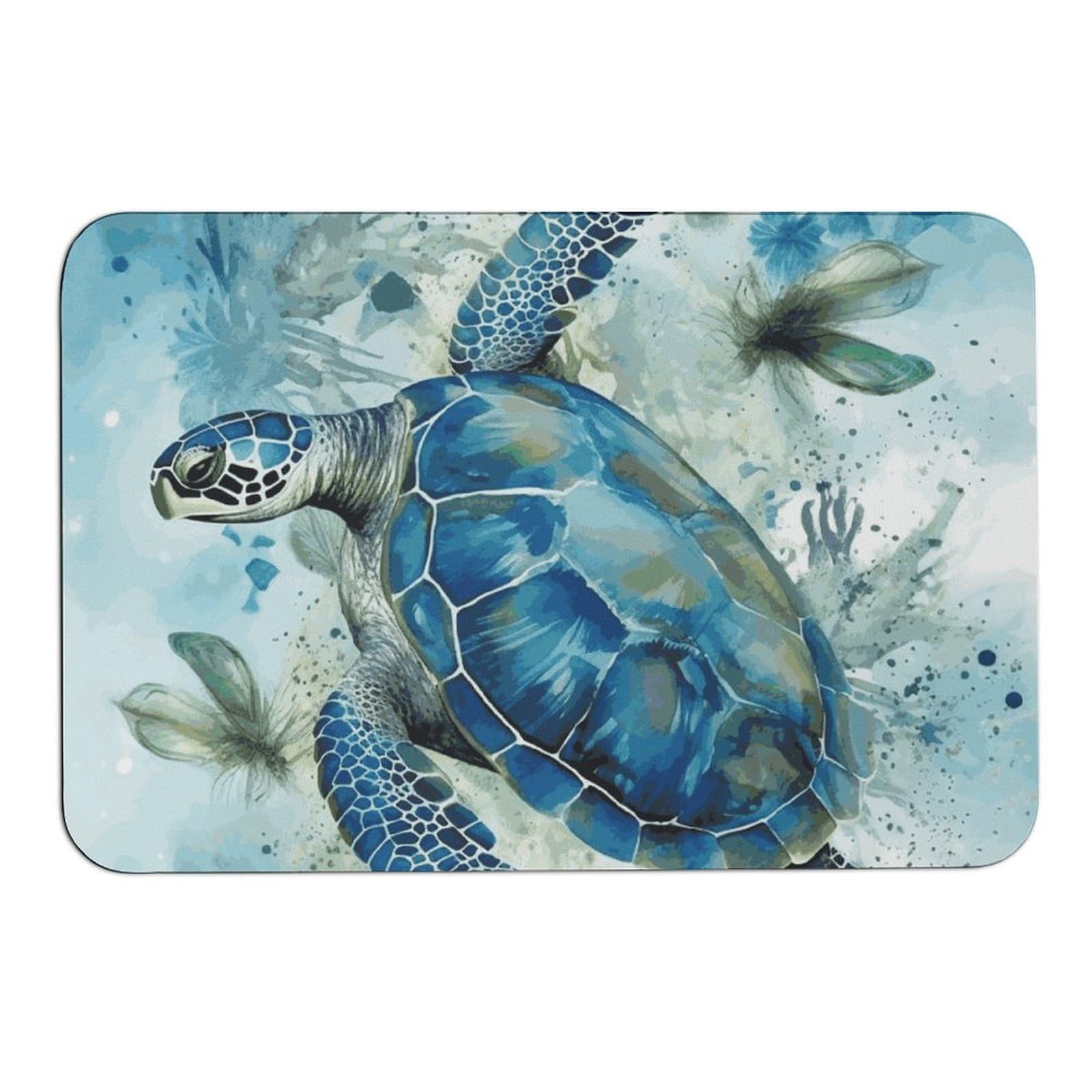 Tapis absorbant motif tortue de mer pour éviter les glissades sur sol humide