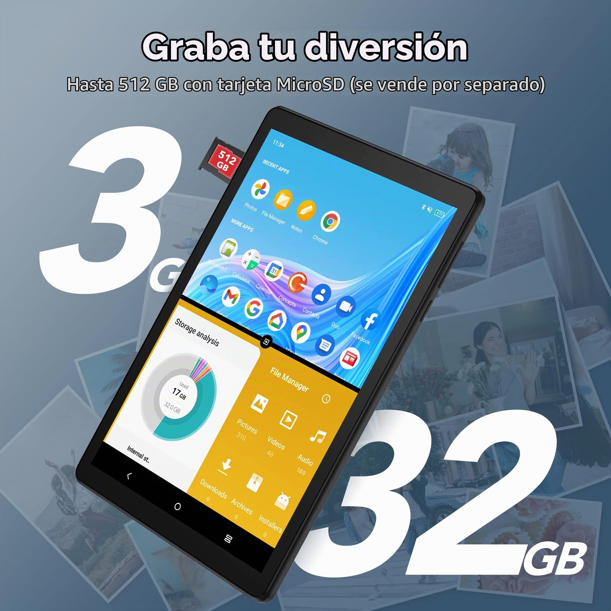 Amazon.com: TCL Tablet Android Wi-Fi TAB 8, pantalla HD de 8