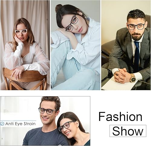 Miniatura 6 de Gafas de bloqueo de luz azul para mujereshombres, marco transparente, anteojos cuadrados para computadora y juegos