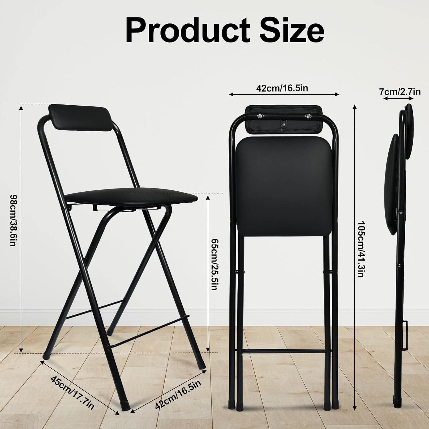 Folding Bar Stool with Folding Table Coffee Table Low Foldable Bamboo Versatile Table and Folding Stool