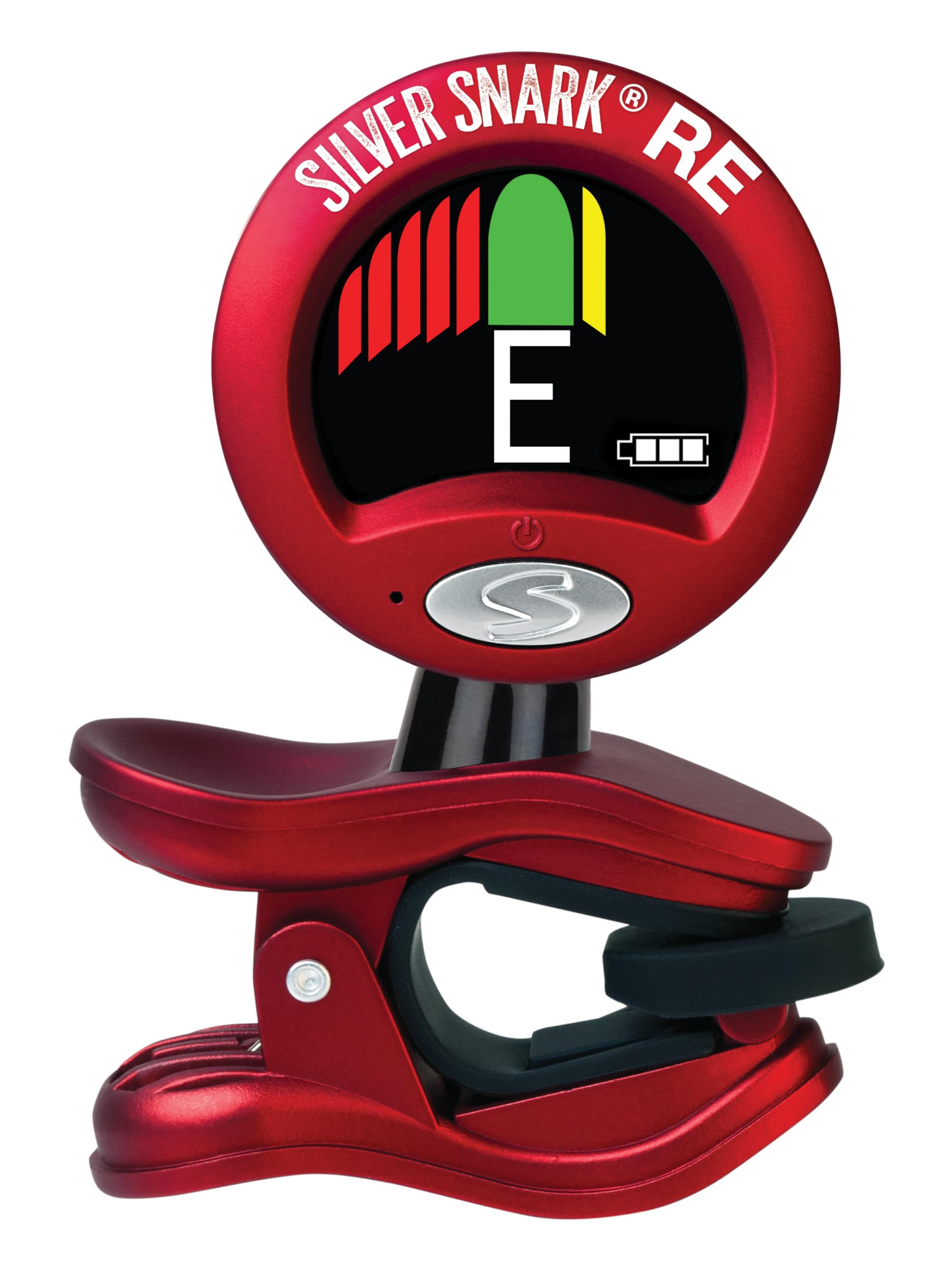 Silver Snark 2 Clip-On Chromatic Guitar Tuner - Red with Ultra-Fast Response and Long Battery Life | For Guitar, Bass, Ukulele, Banjo