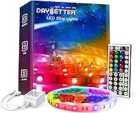 Vista 11 de DAYBETTER - Luces LED de 65.6 pies, tira de luces LED RGB 5050 flexibles que cambian de color, 2 rollos de luces LED de 32.8 pies para decoración