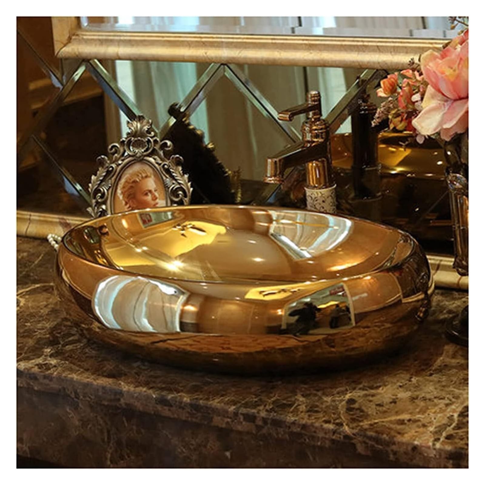 Grand lavabo pour rénovation de salle de bain ovale en céramique blanche moderne