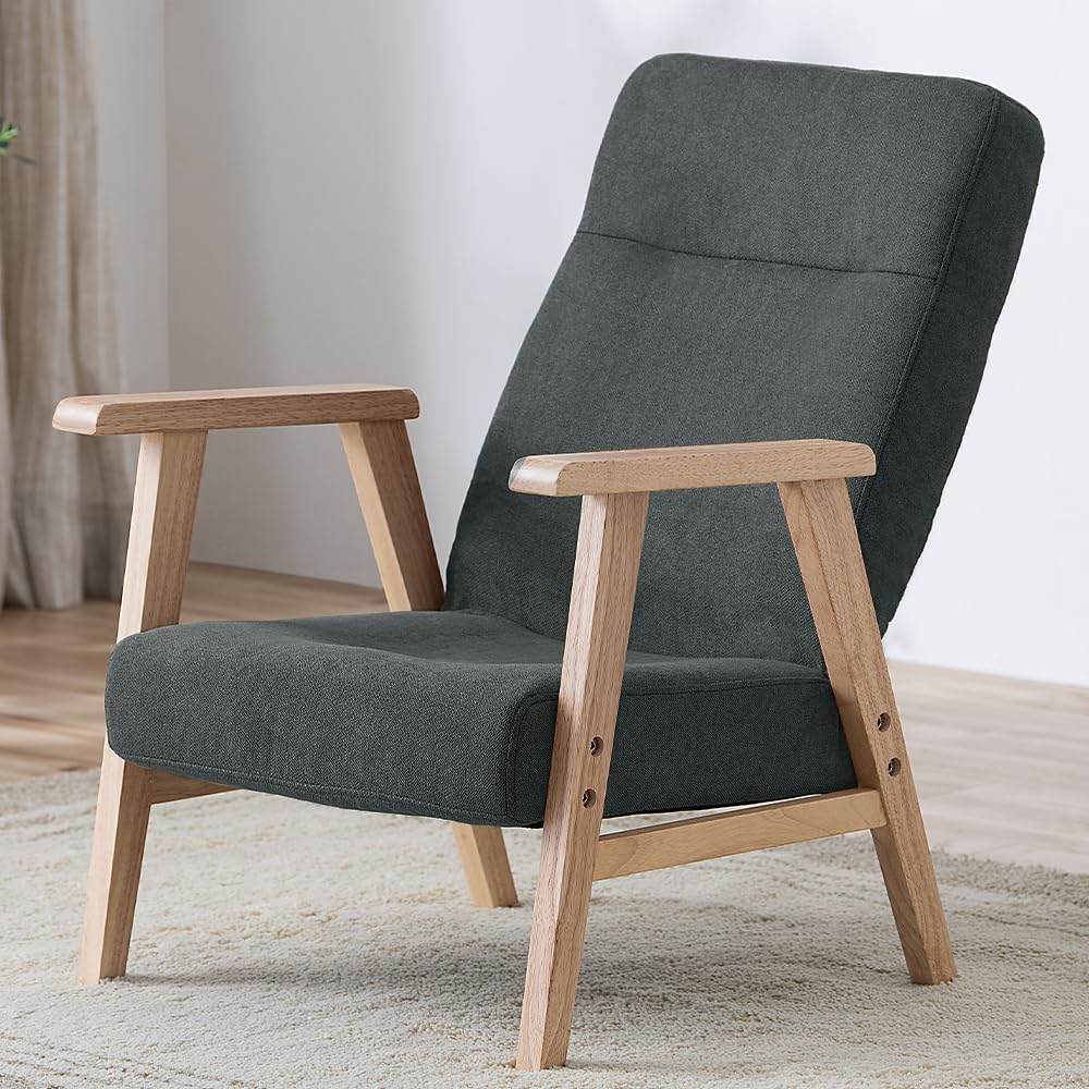 グレーレザーアームチェア　イルカの灰色 Amazon.co.jp: アイリスプラザ(IRIS PLAZA) ウッドアームチェア