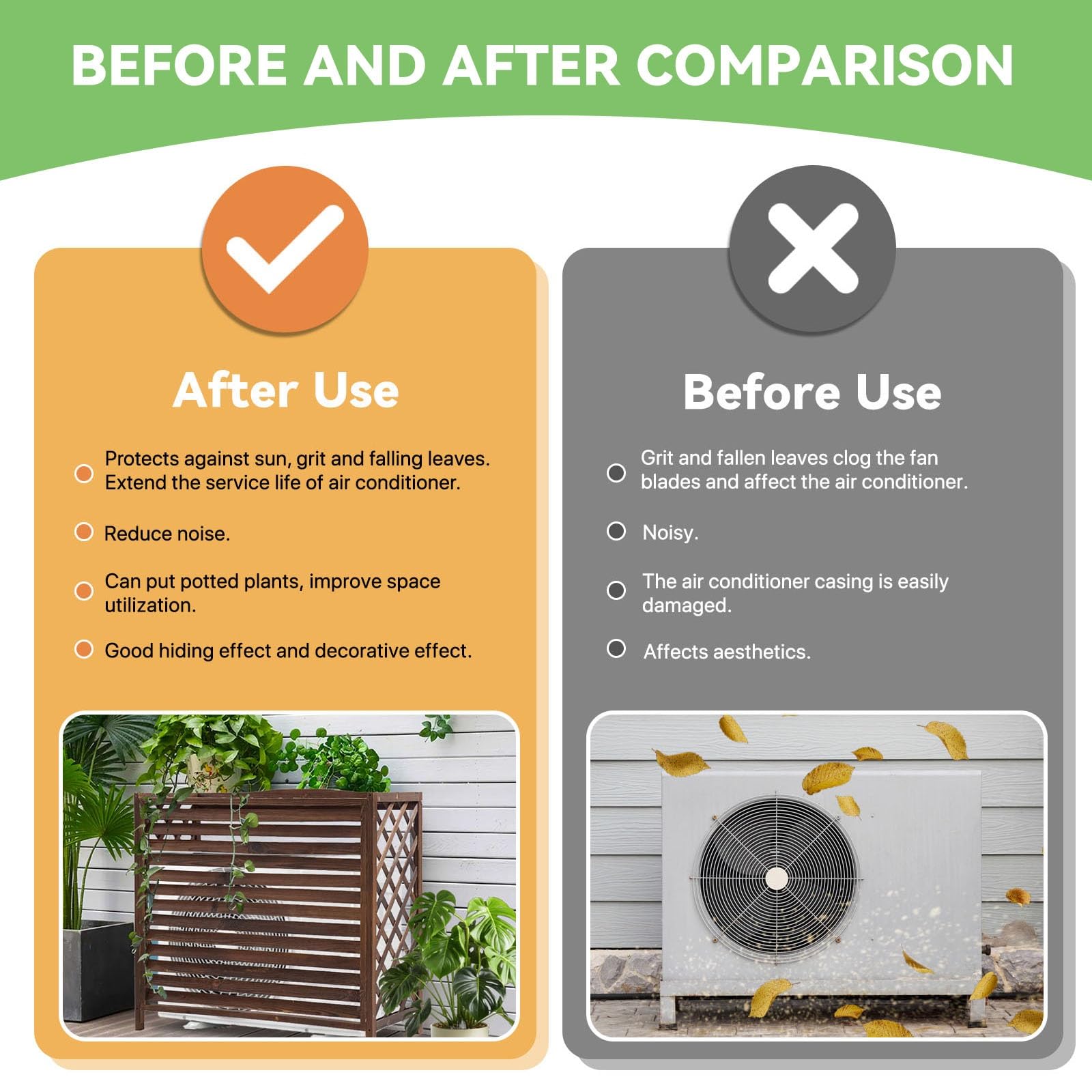 Klimaanlage Abdeckung Aus Massivholz - Sichtschutz Mit Blumenregal