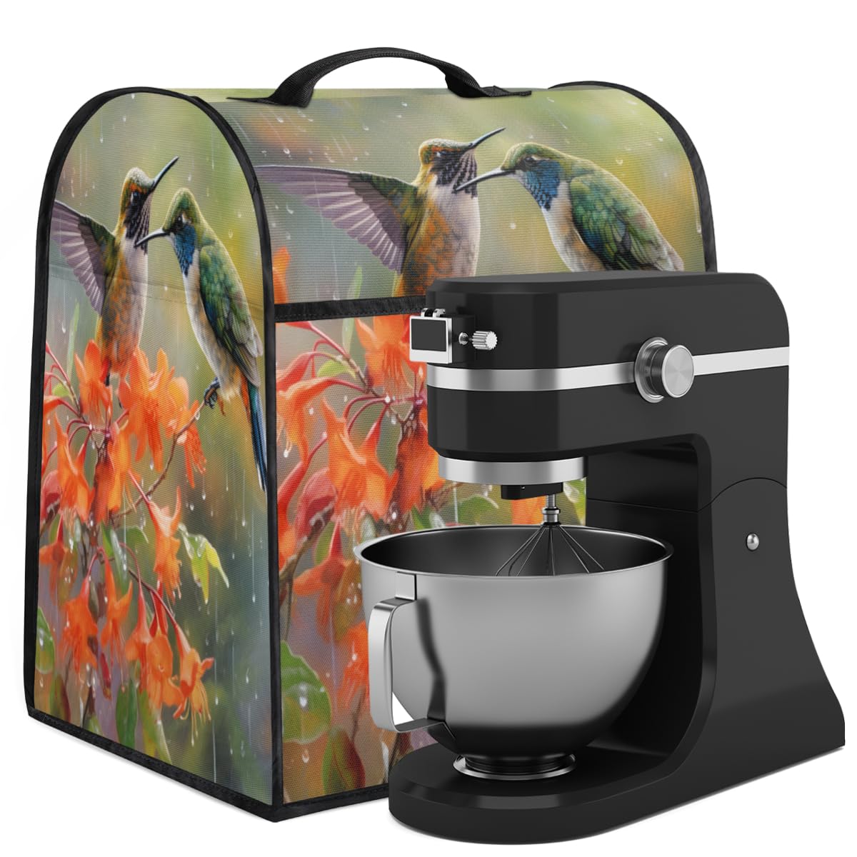 Coffee Maker Cover Hummingbird Pattern Kitchen Appliance Covers Small Appliance Covers Blender Cover Juicer Cover Dust Covers for Kitchen Appliances with Top Handle and Pockets,Washable,C310