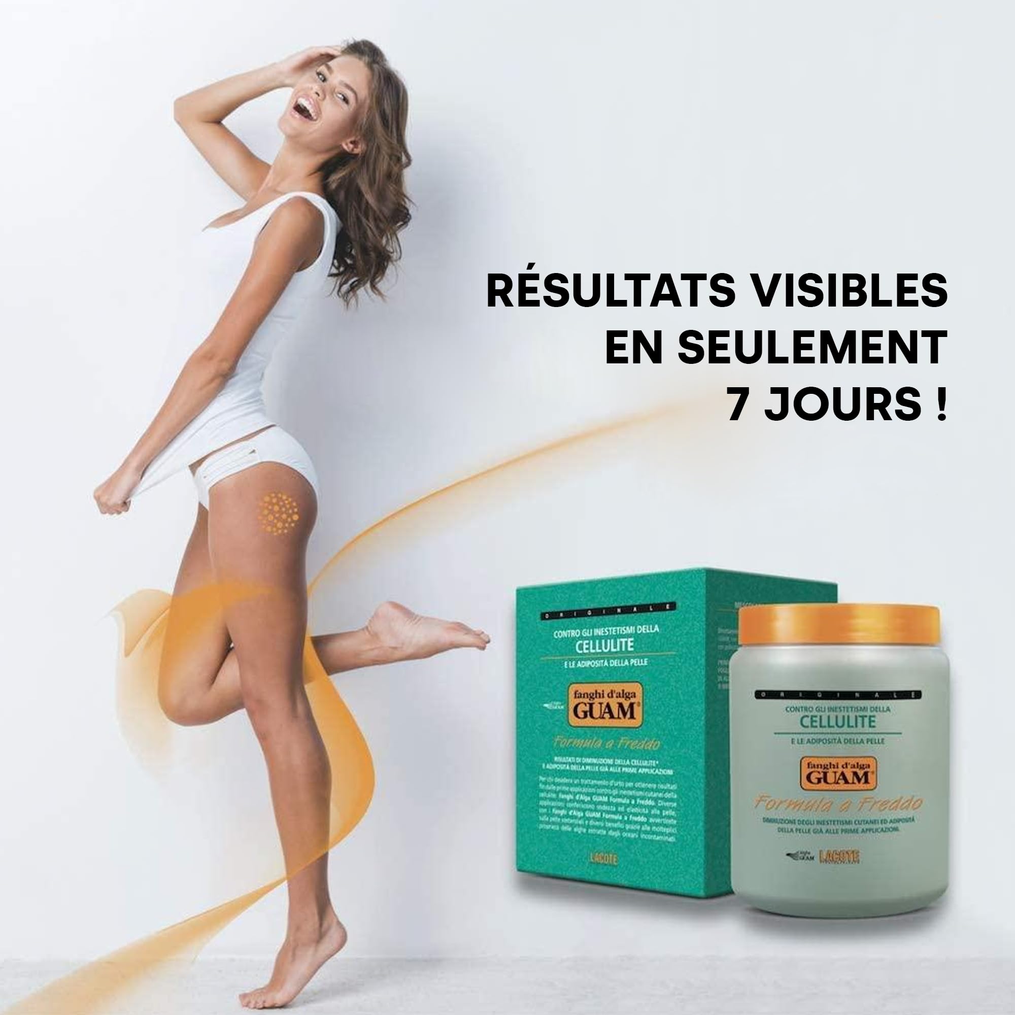 GUAM Boue d’algues 1kg Anti-cellulite Argile Raffermissante au Menthol Effet Froid Tonifie la Peau