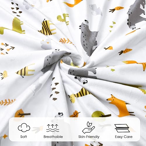 Miniatura 3 de PHF Minky - Manta de bebé para niños y niñas, 50 x 60 pulgadas, manta neutra de doble capa con respaldo de puntos, manta de recepción unisex para