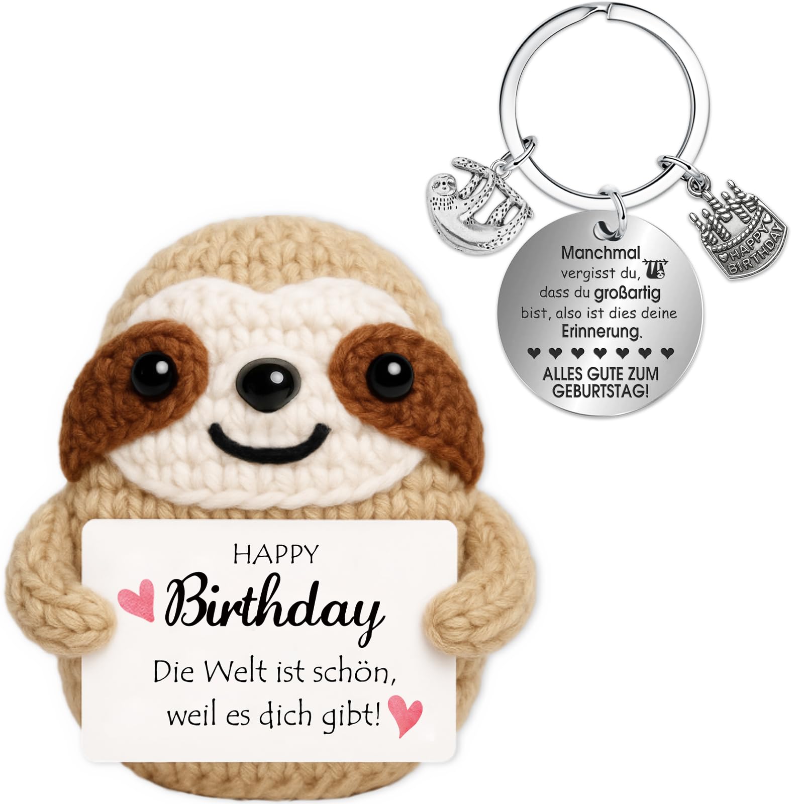 Farbeele Positive Figur und Glücksbringer-Schlüsselanhänger, Pocket Hug, MutmacherGeschenk, Gute Besserung Geschenk, Glücksbringer Prüfung Geschenk, Geburtstagsgeschenk