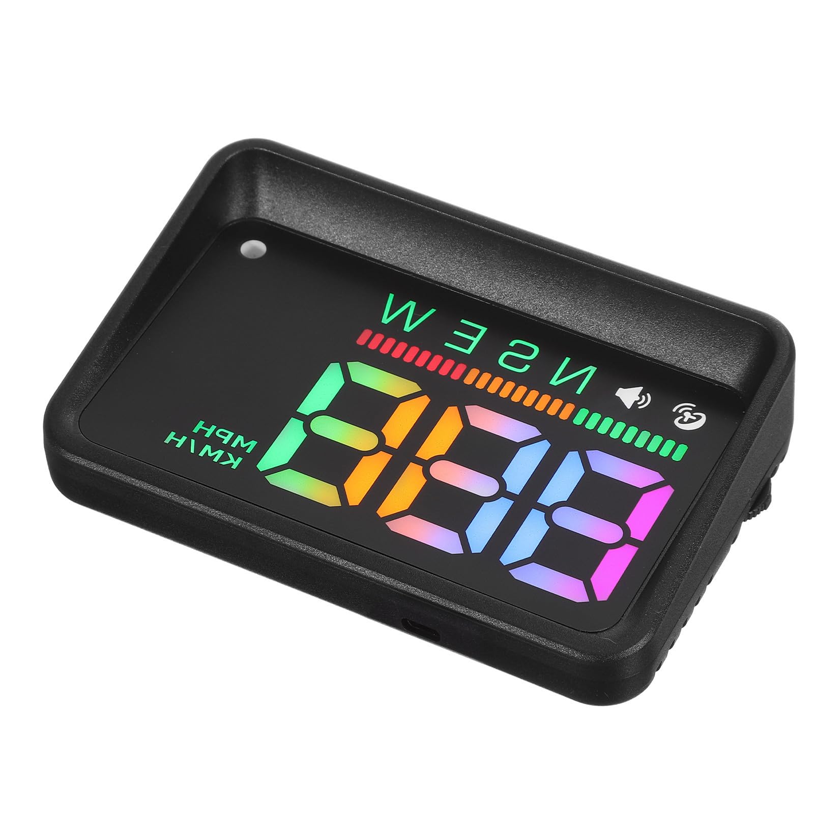 jojofuny Pantalla Hud para Coche, Hud para Coche, Abs Negro, Velocímetro Digital Visualización de Velocidad en Real, Instalación Fácil, para Interior