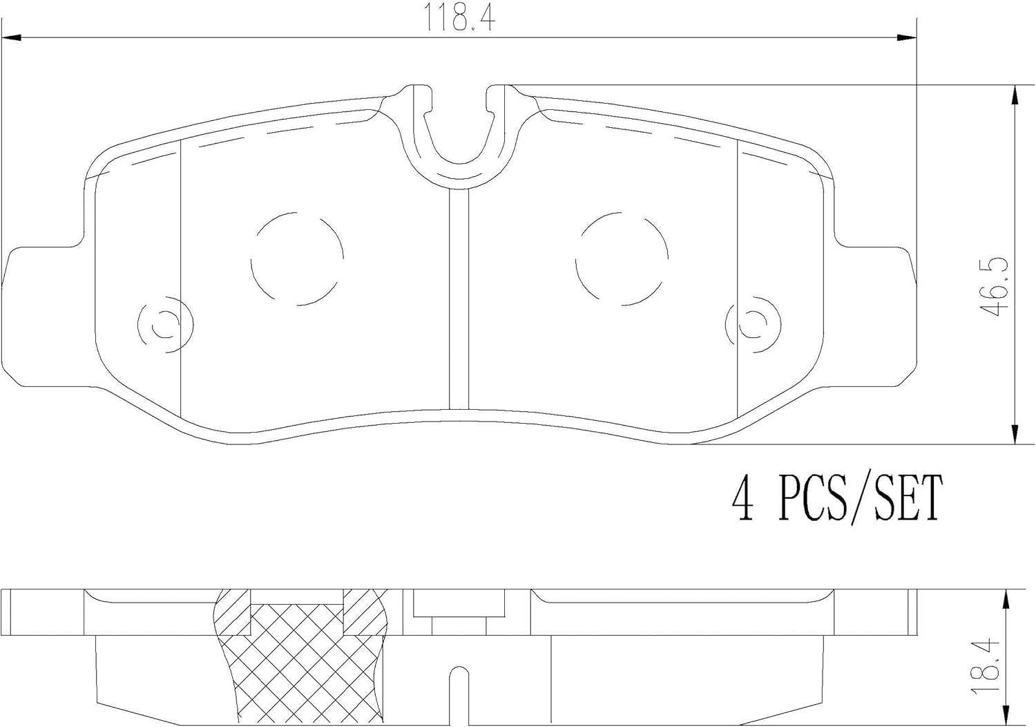Brembo P50126N Premium Ceramic Rear Disc Brake Pad Set MERCEDES-BENZ OE# A4474200320