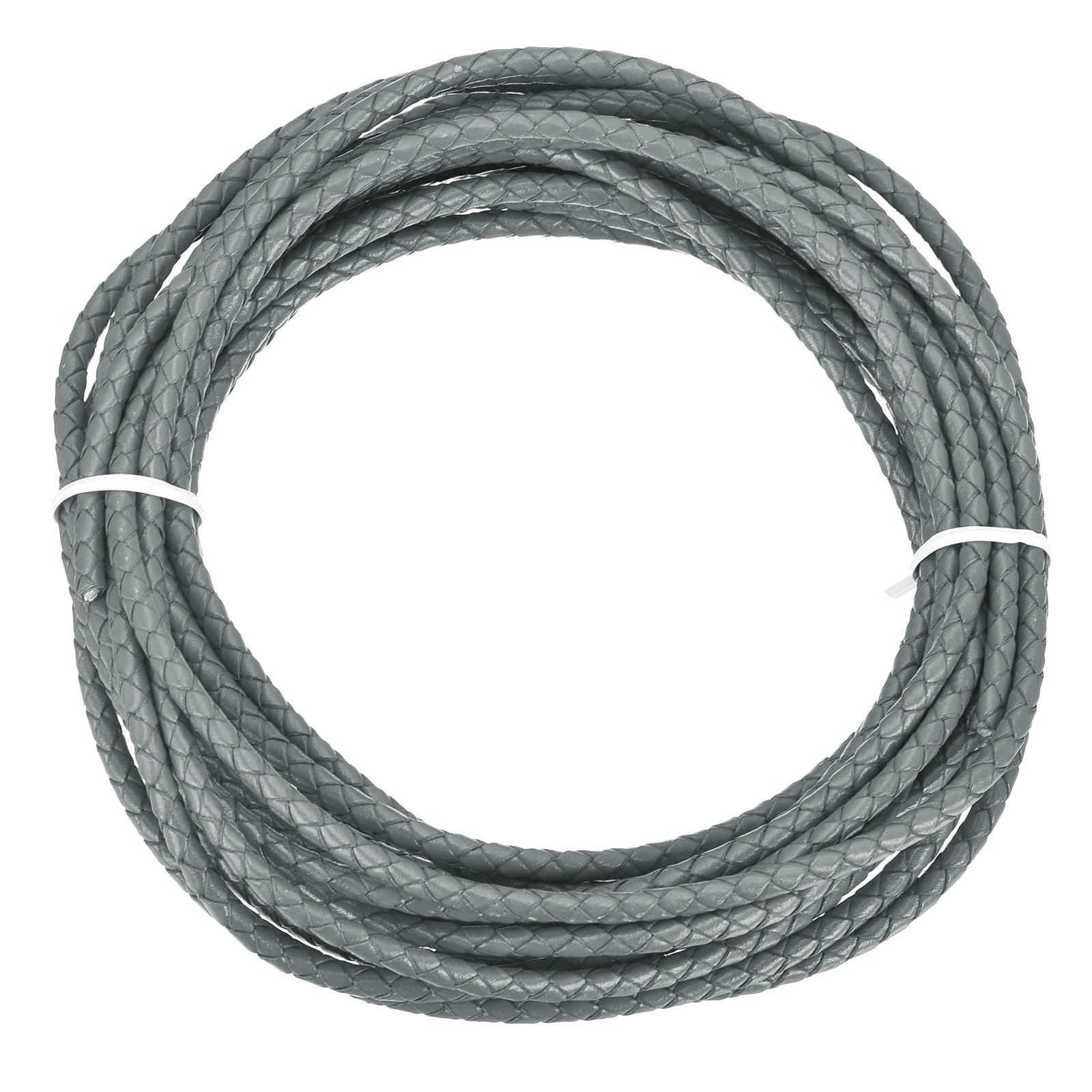 Rebower Round Braided Leather Cord 4mm Bolo Leather Cord String Rope for Jewelry Making Necklaces, Bracelets, Wraps, Crafts