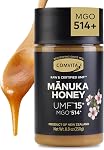 Comvita Certified UMF 15+ (Super Premium) Manuka Honey I Nouvelle-Zélande #1 Manuka Marque I Non-OGM, Halal et Kosher Certifié I 250g (8.8oz) | Miel brut de Manuka Nouvelle-Zélande, Miel pur non pasteurisé, Superfood pour la santé immunitaire, sauvage, utilisation dans le thé, non-