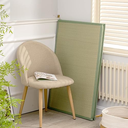 Miniatura 2 de KITBRHOME Tapete de tatami (individual XL de 83 x 39 x 0.5 pulgadas), colchón tradicional japonés de tatami, tapete de tatami de césped natural para