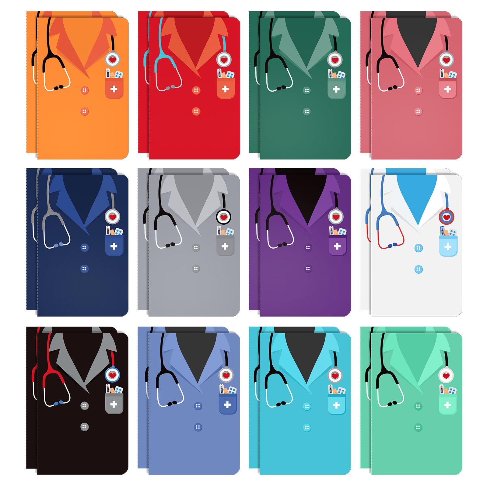 Nezyo 24 Pieces Nurse Mini Notebooks Nurse Appreciation Pocket Notepads Thank You Nurse Memo Pads for Women Men School Nurse Week Birthday Graduation