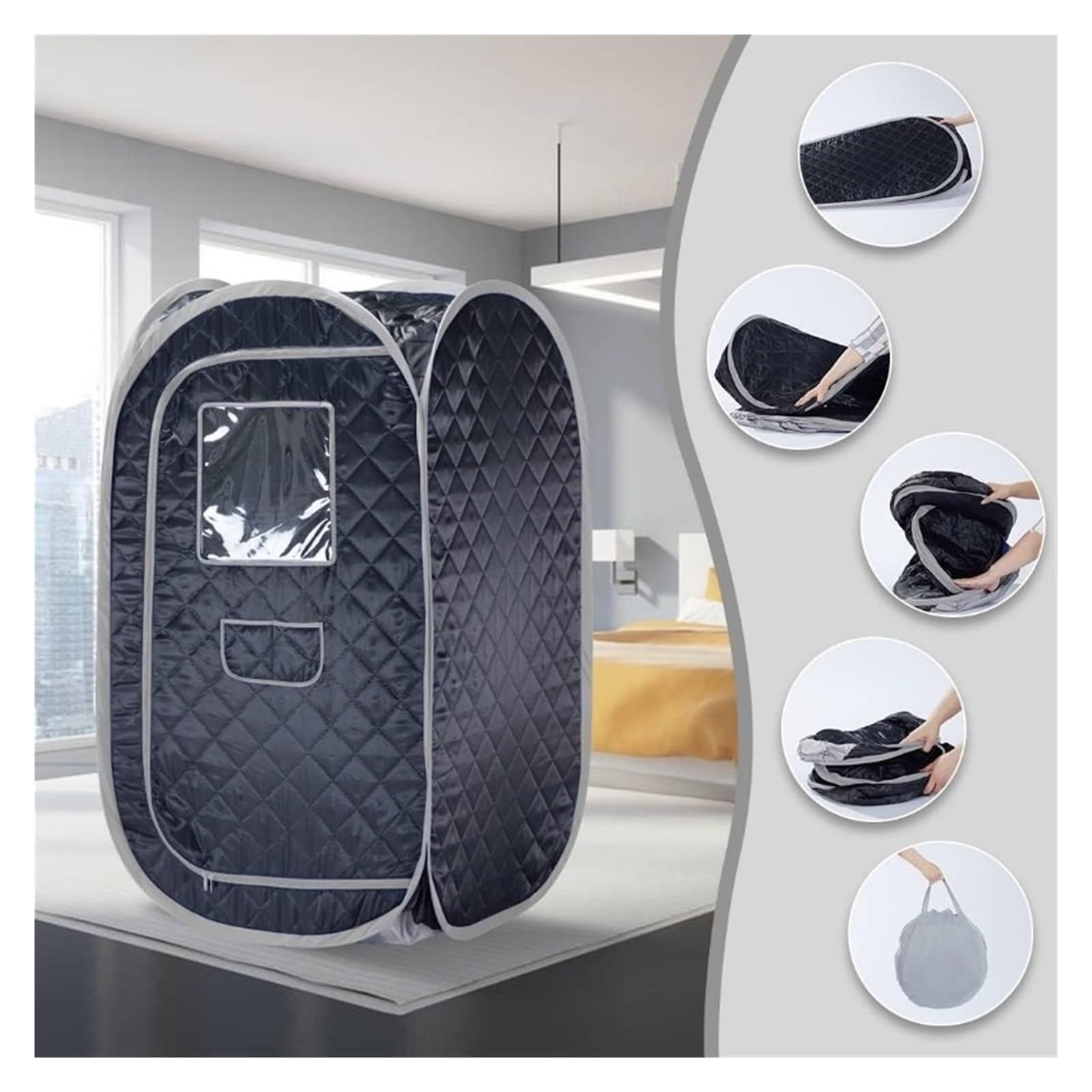 Tenda Da Sauna Portatile Pieghevole For Una Persona Spa For Tutto Il Corpo For La Terapia Disintossicante Senza Vapore Relax A Casa(Brown)
